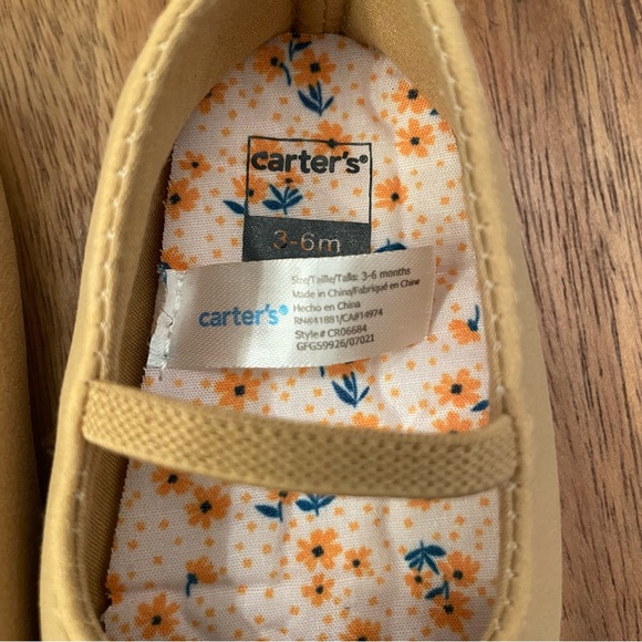 NWOT Carters Baby girls soft bottom ballet flats size 3-6mo - Picture 3 of 5